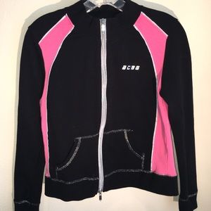 Bcbgmaxazria Black Pink Silver Tracksuit Jacket M